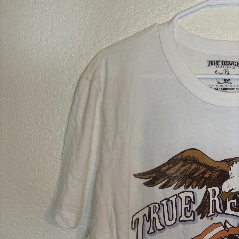True Religion T Shirt Guitar Bald Eagle World Tour‎ 1971 Rock & Roll Festival XL